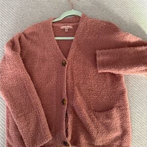 Love Tree Fuzzy Pink Sweater